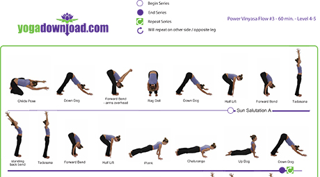20 Minutes Vinyasa Yoga for Power and Vinyasa Yoga for Strength.